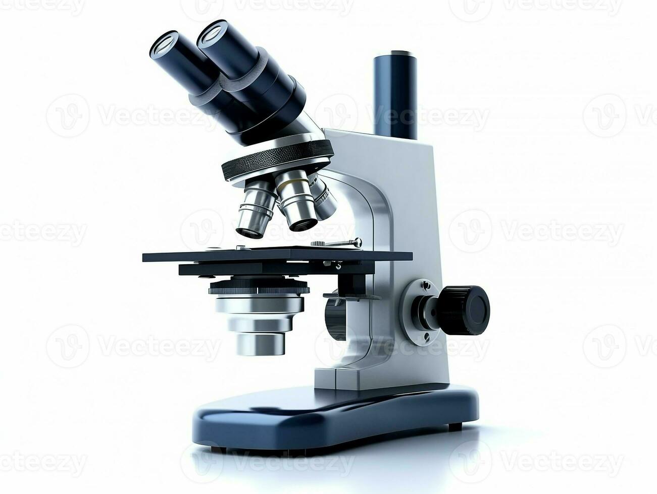 Laboratory Microscope on white background.Generative Ai. photo