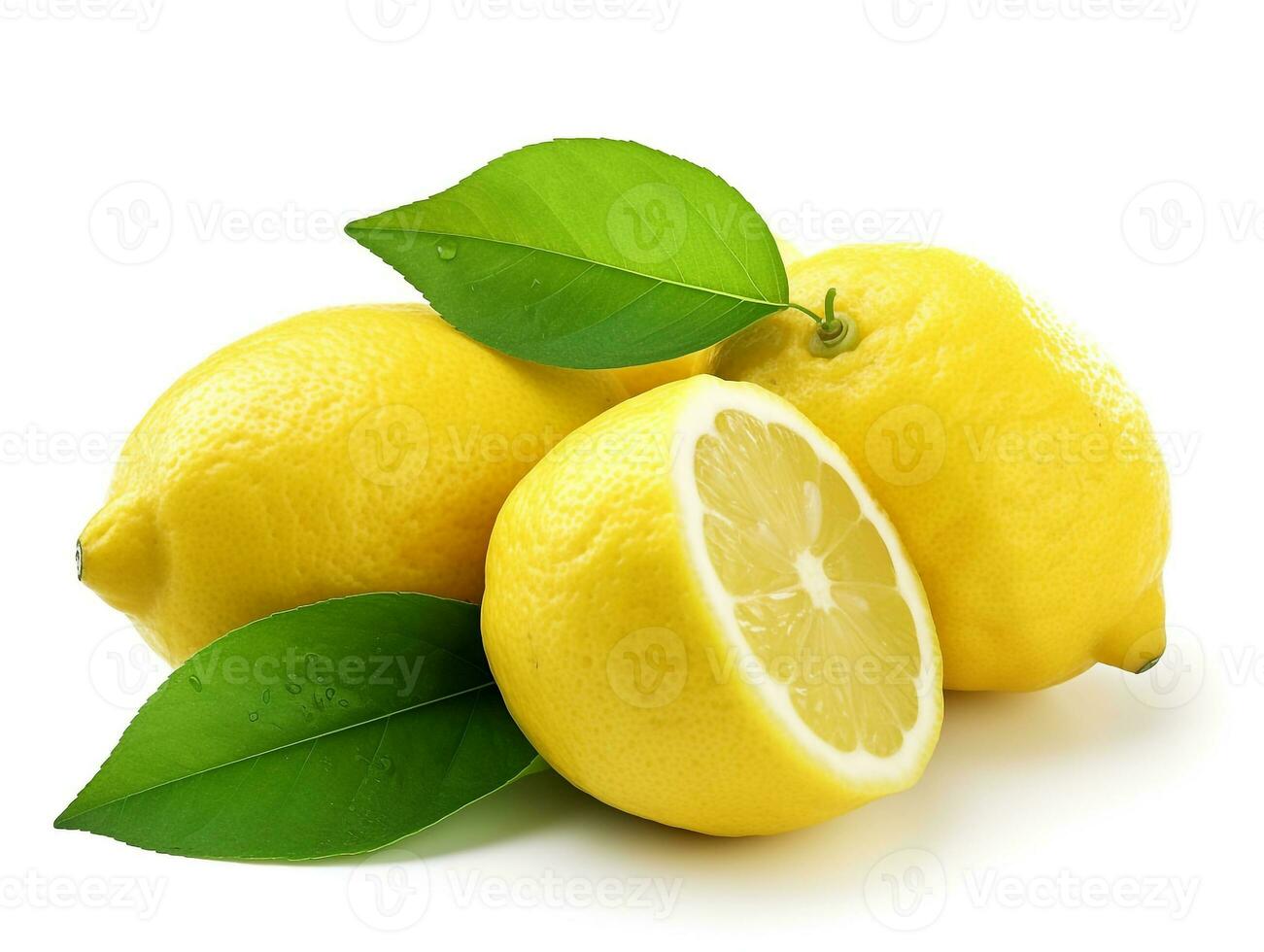 Lemon isolated on white background .Generative Ai. photo