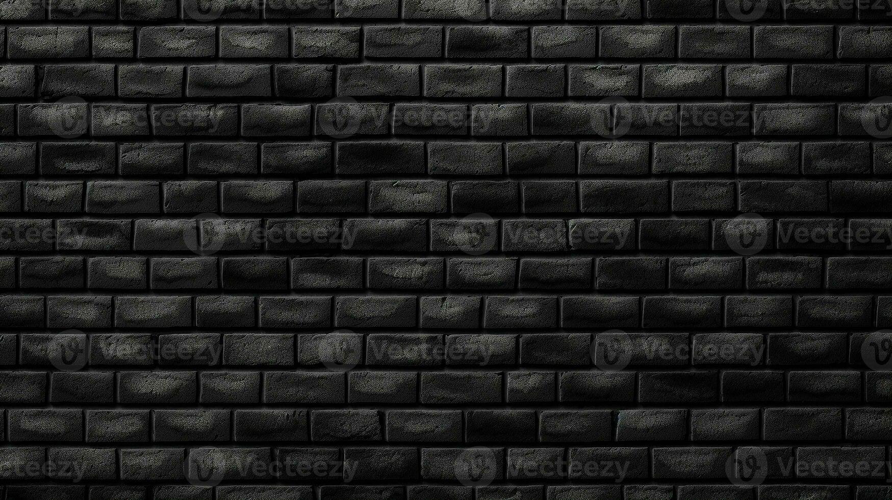 Black brick wall.Generative Ai. photo