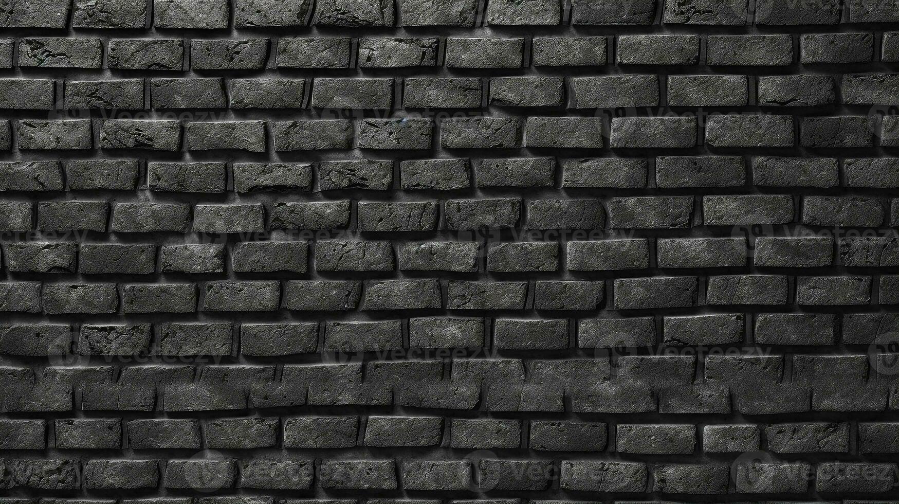 Black brick wall.Generative Ai. photo