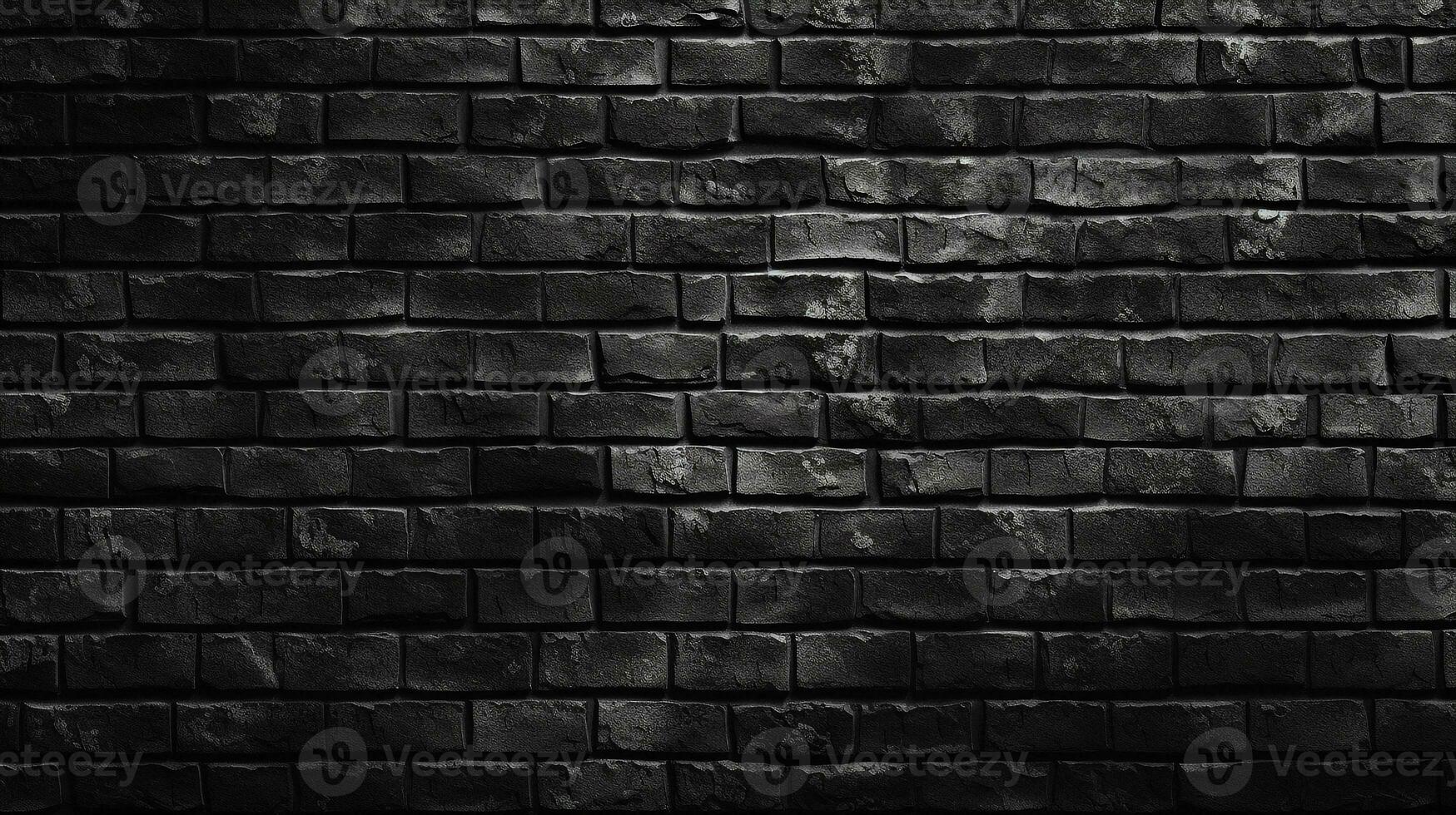 Black brick wall.Generative Ai. photo