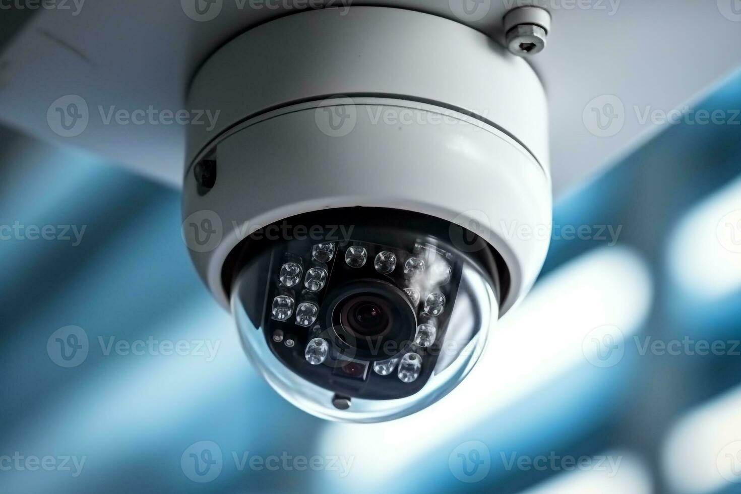 Modern CCTV camera security system  for protection.Generative Ai. photo