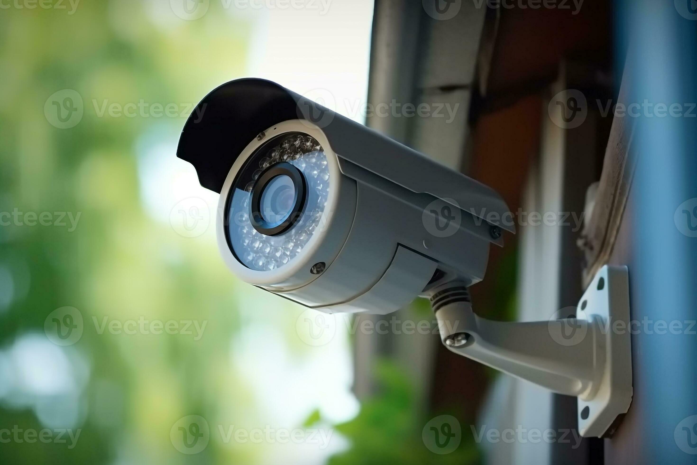 Câmera de segurança cctv ou câmera de vigilância na construção de plano de  fundo conceito de tecnologia generative ai