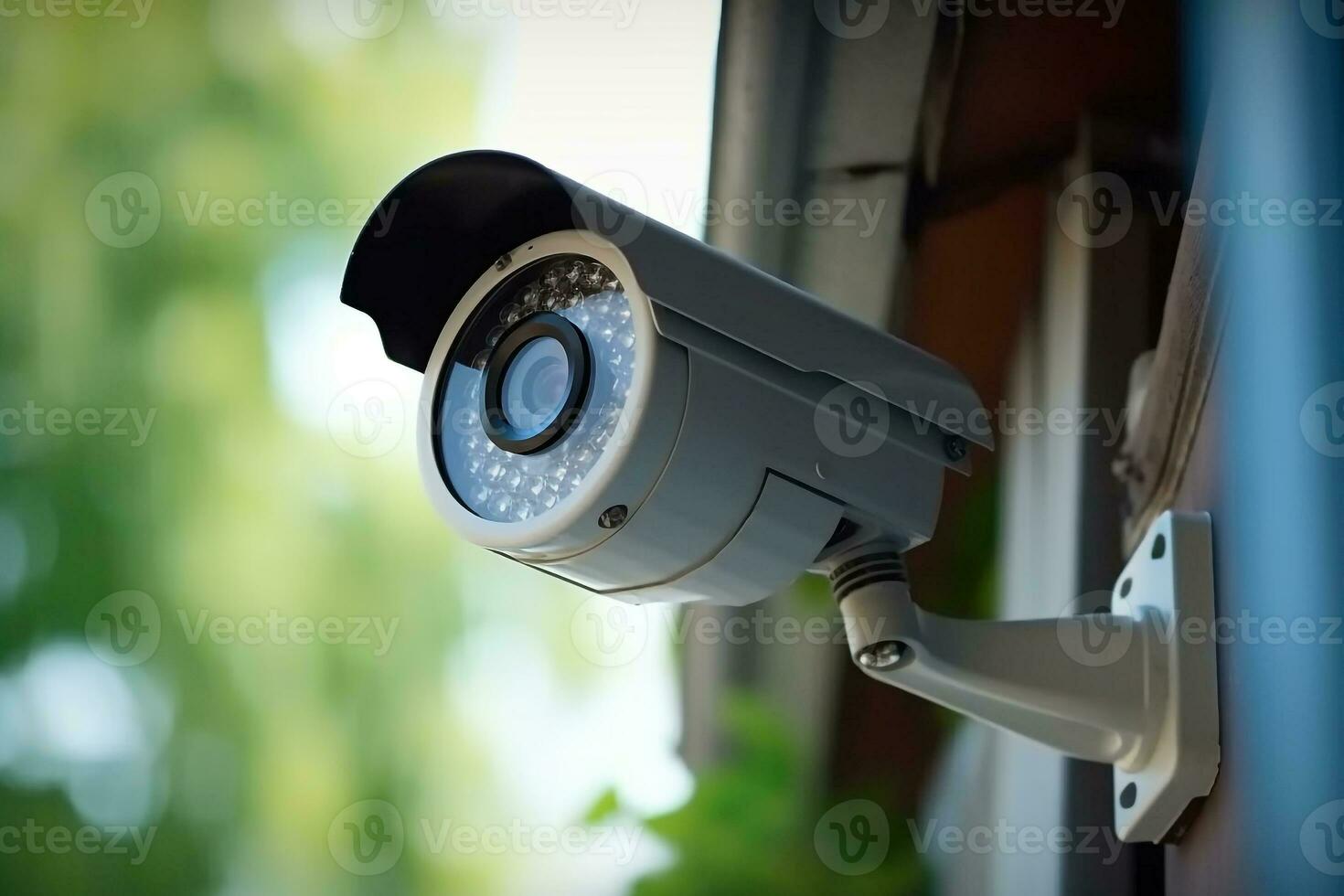 Modern CCTV camera security system  for protection.Generative Ai. photo