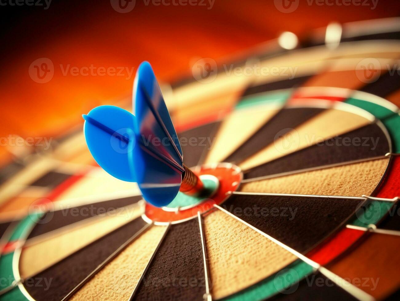 Dart the target with arrows on the dart board.Generative Ai. photo