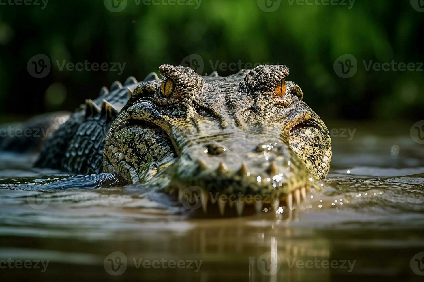Crocodile in the river.Generative Ai. photo