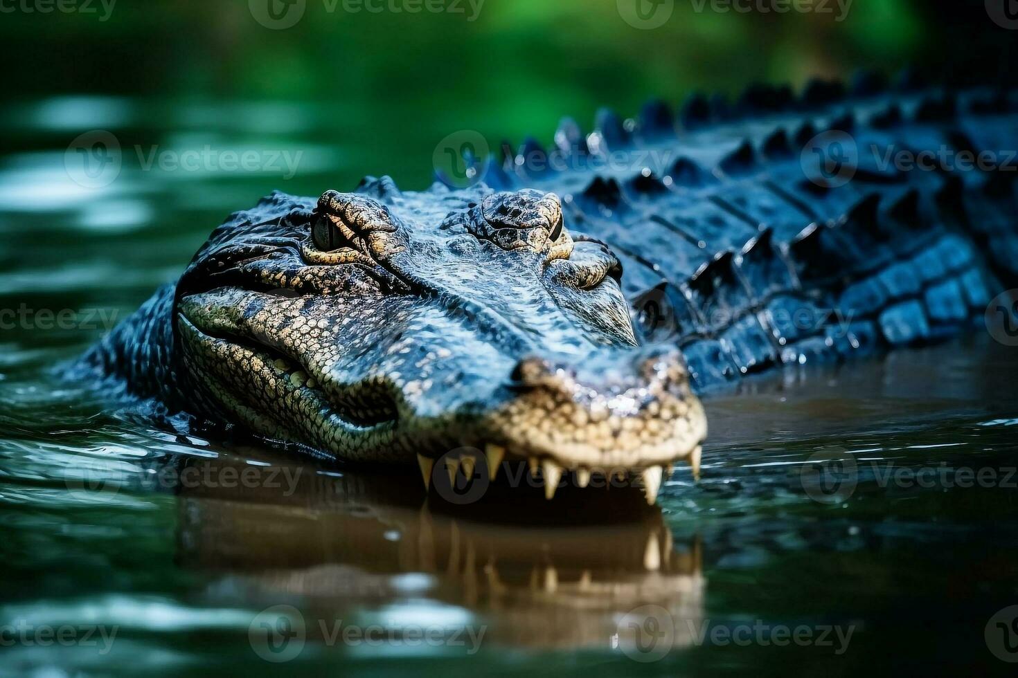 Crocodile in the river.Generative Ai. photo