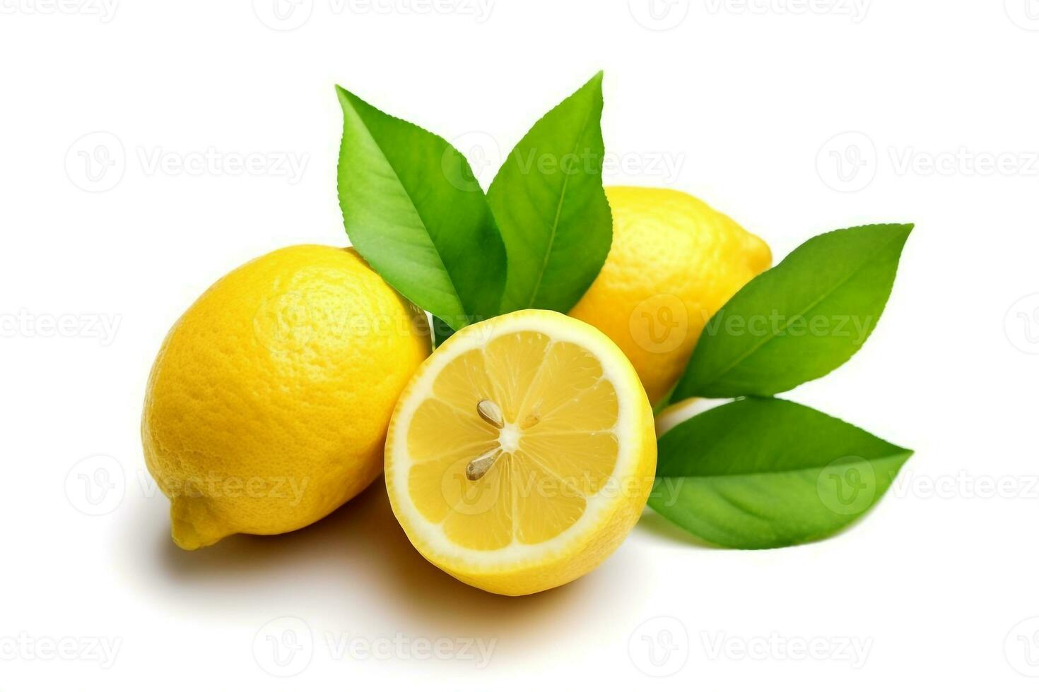 Lemon fruit isolated on white background.Generative Ai. photo