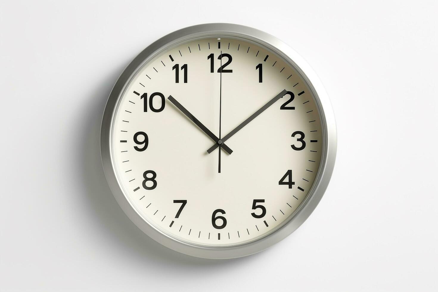 Modern wall clock isolated on white background.Generative Ai. photo