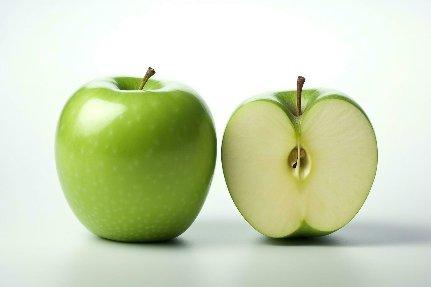 Green apple isolated on white background.Generative Ai. photo