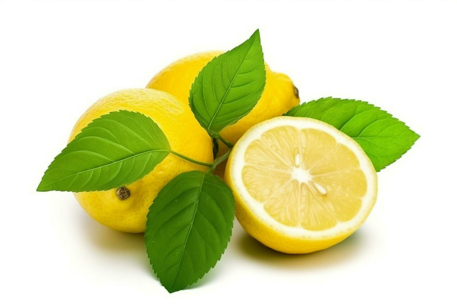 Lemon fruit isolated on white background.Generative Ai. photo