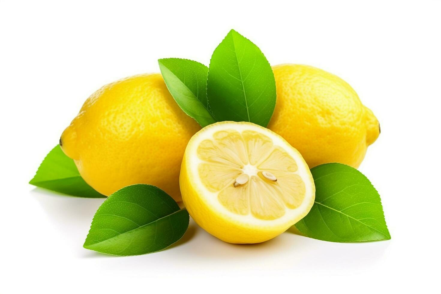 Lemon fruit isolated on white background.Generative Ai. photo