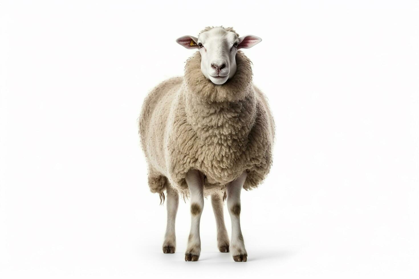 Sheep isolated on white background.Generative Ai. photo