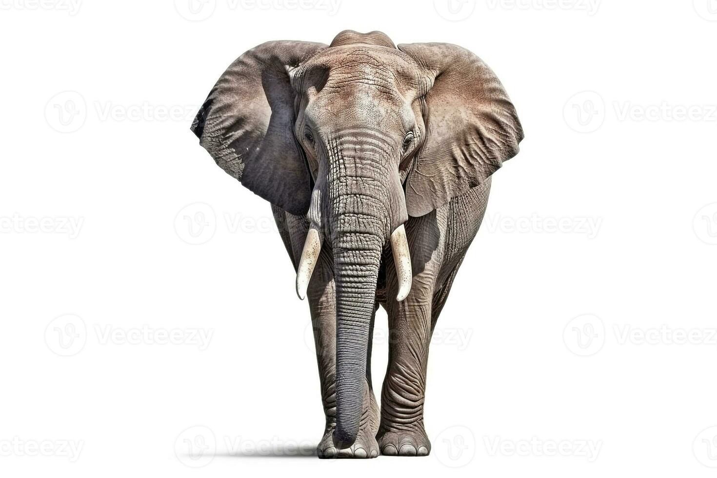 Elephant isolated on white background.Generative Ai. photo