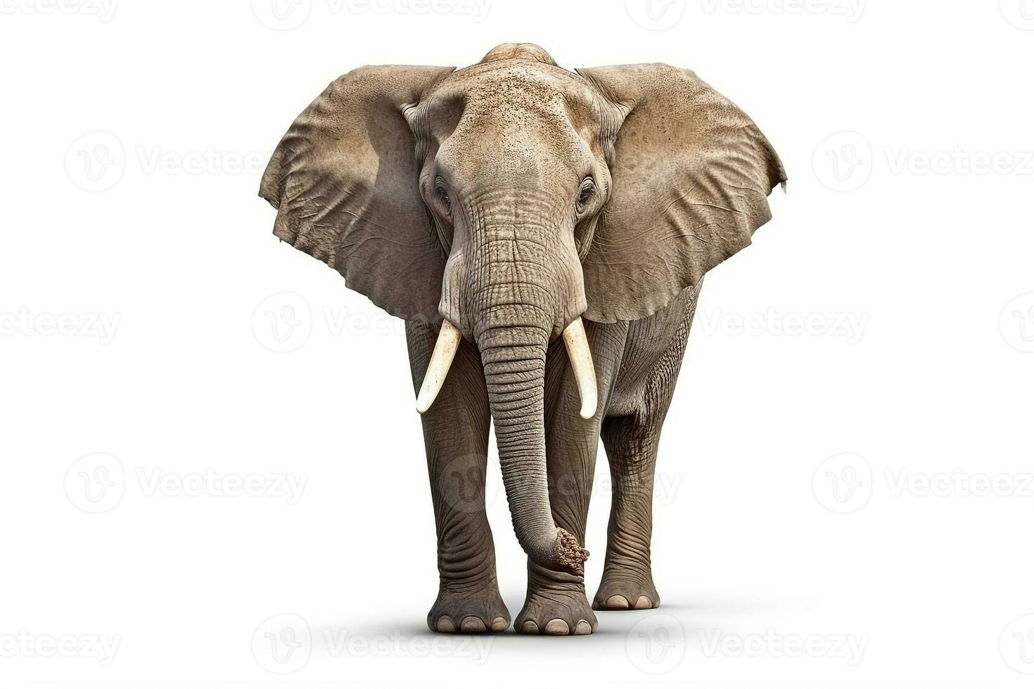 Elephant isolated on white background.Generative Ai. photo