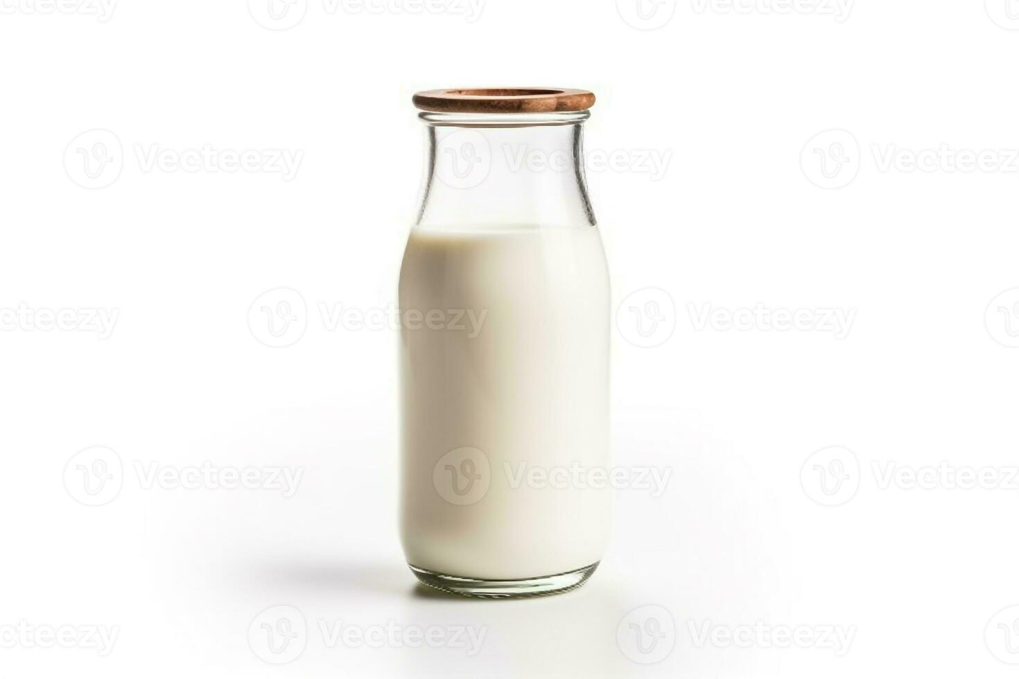 Fresh milk bottle isolated on white background.Generative Ai. photo