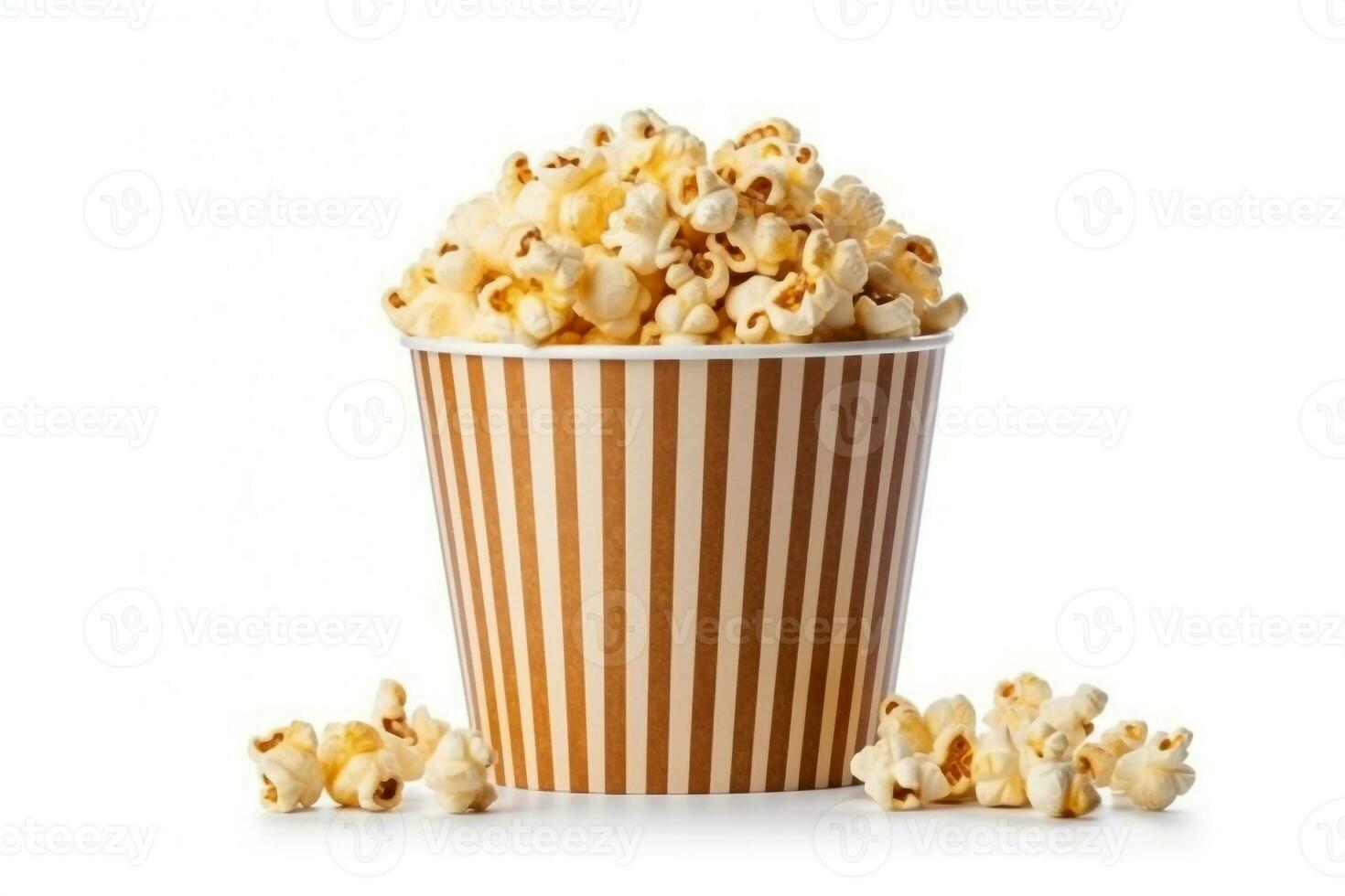 Popcorn  isolated on white background.Generative Ai. photo