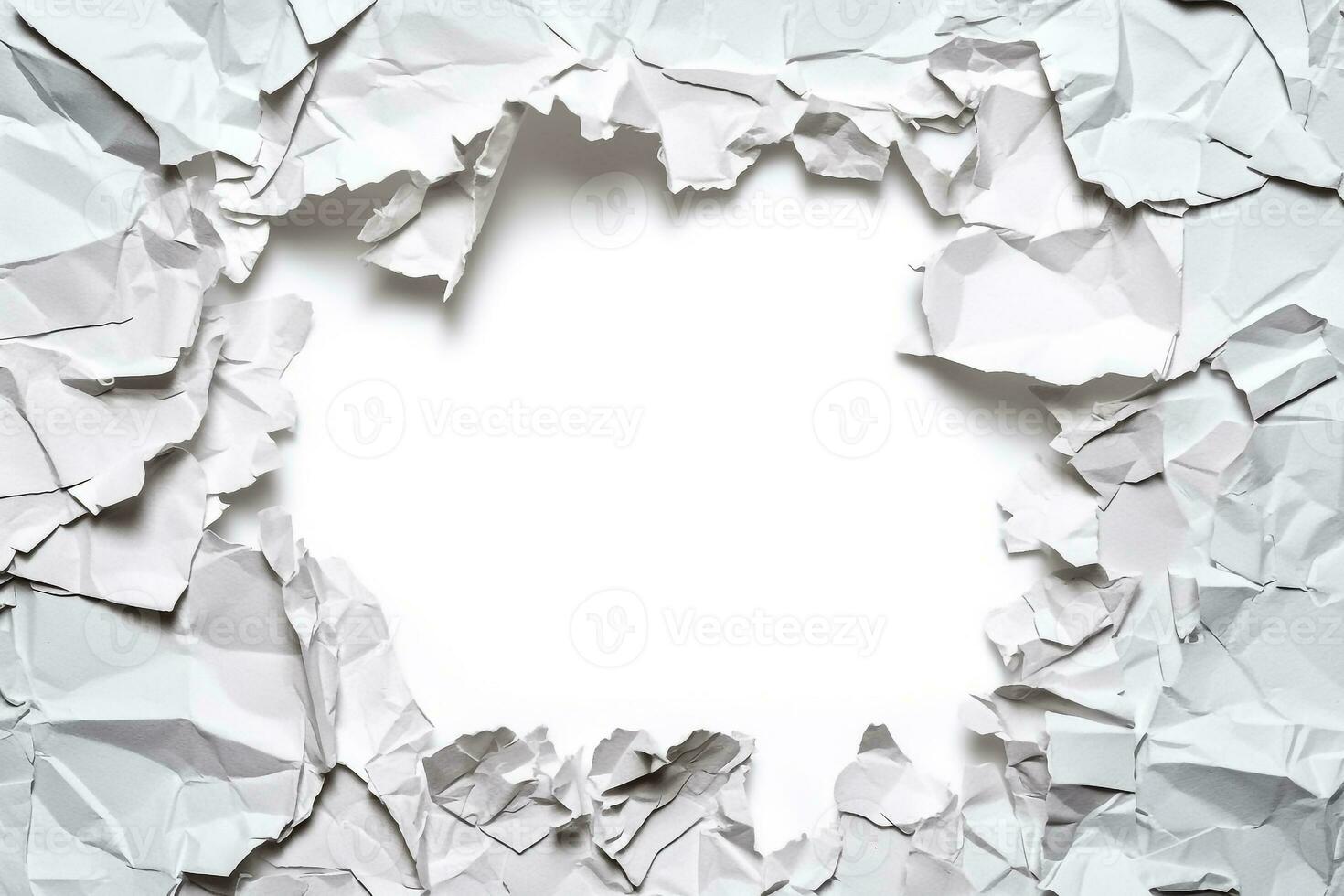 Torn paper white background.Generative Ai. photo