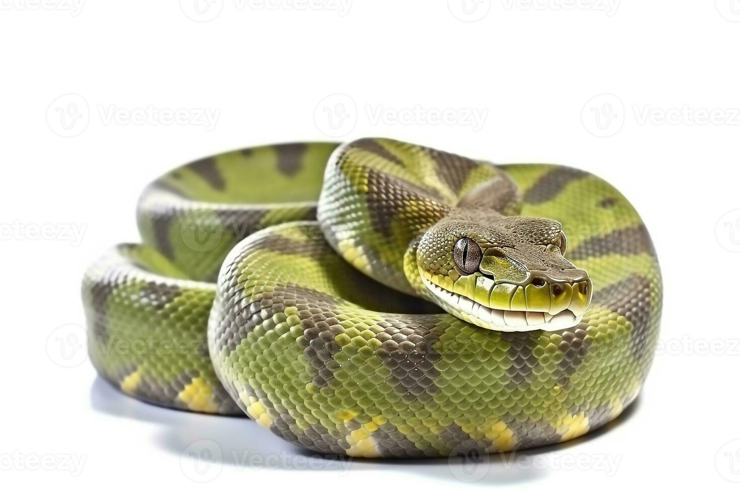 verde serpiente aislado en blanco fondo.generativo ai. foto