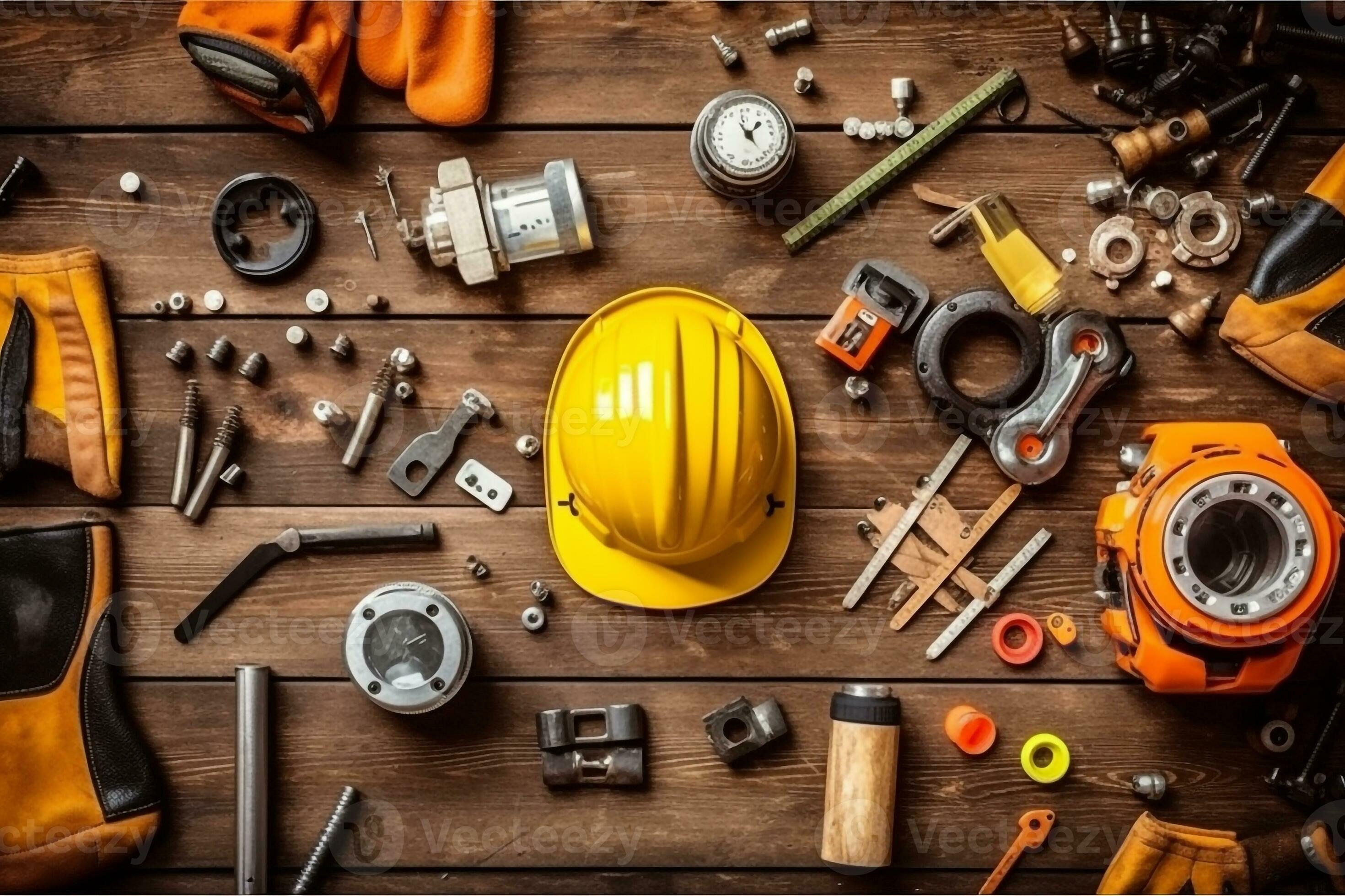 Labor day tools and equipment for working on the construction site