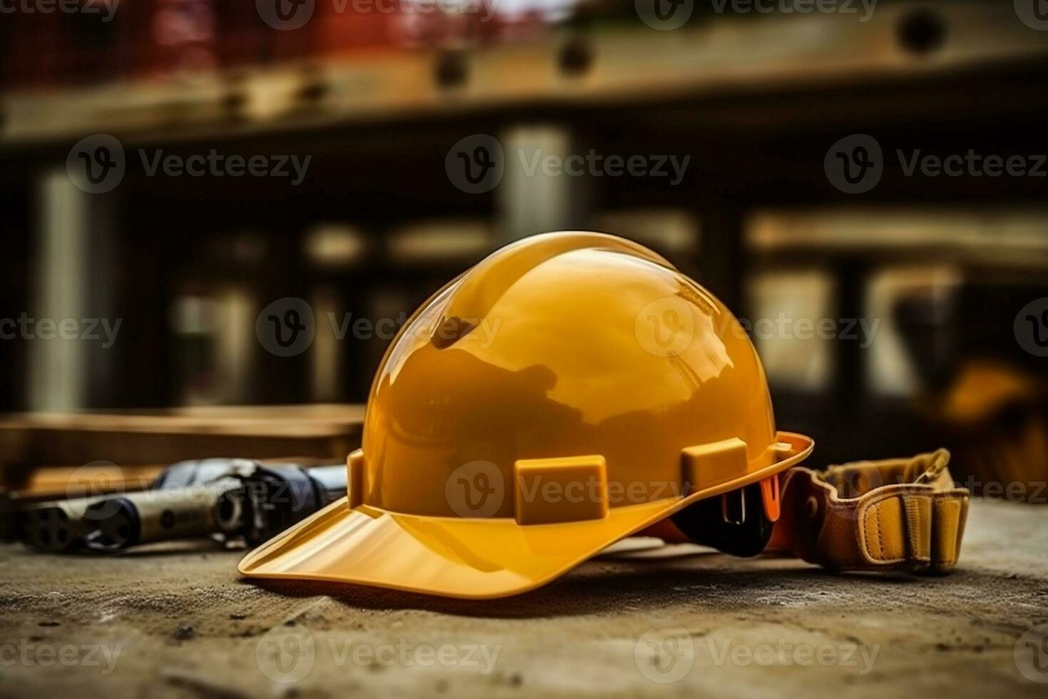 Labor day tools and equipment for working on the construction site.Generative Ai. photo