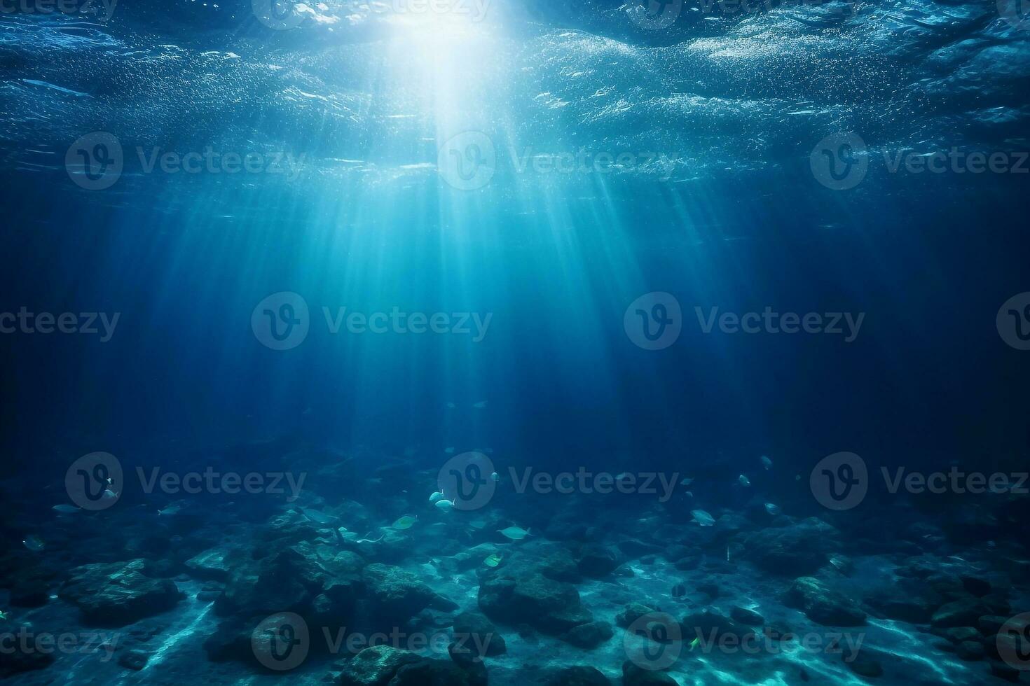 Deep sea in the ocean.Generative Ai. photo