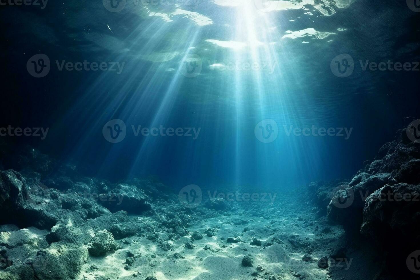 Deep sea in the ocean.Generative Ai. photo