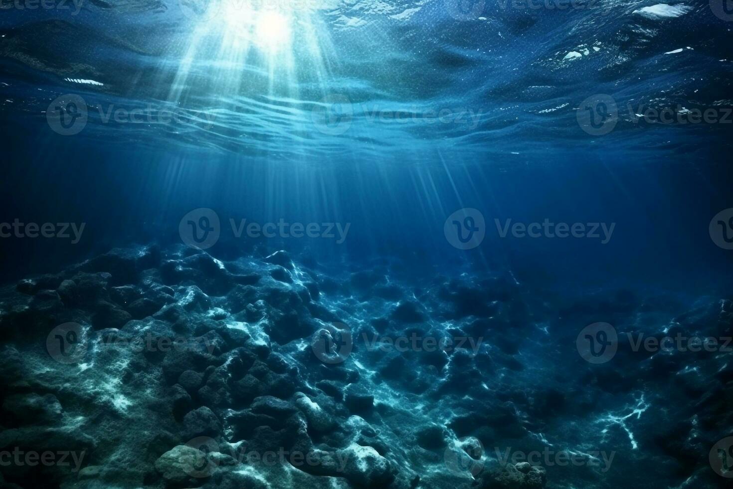 Deep sea in the ocean.Generative Ai. photo