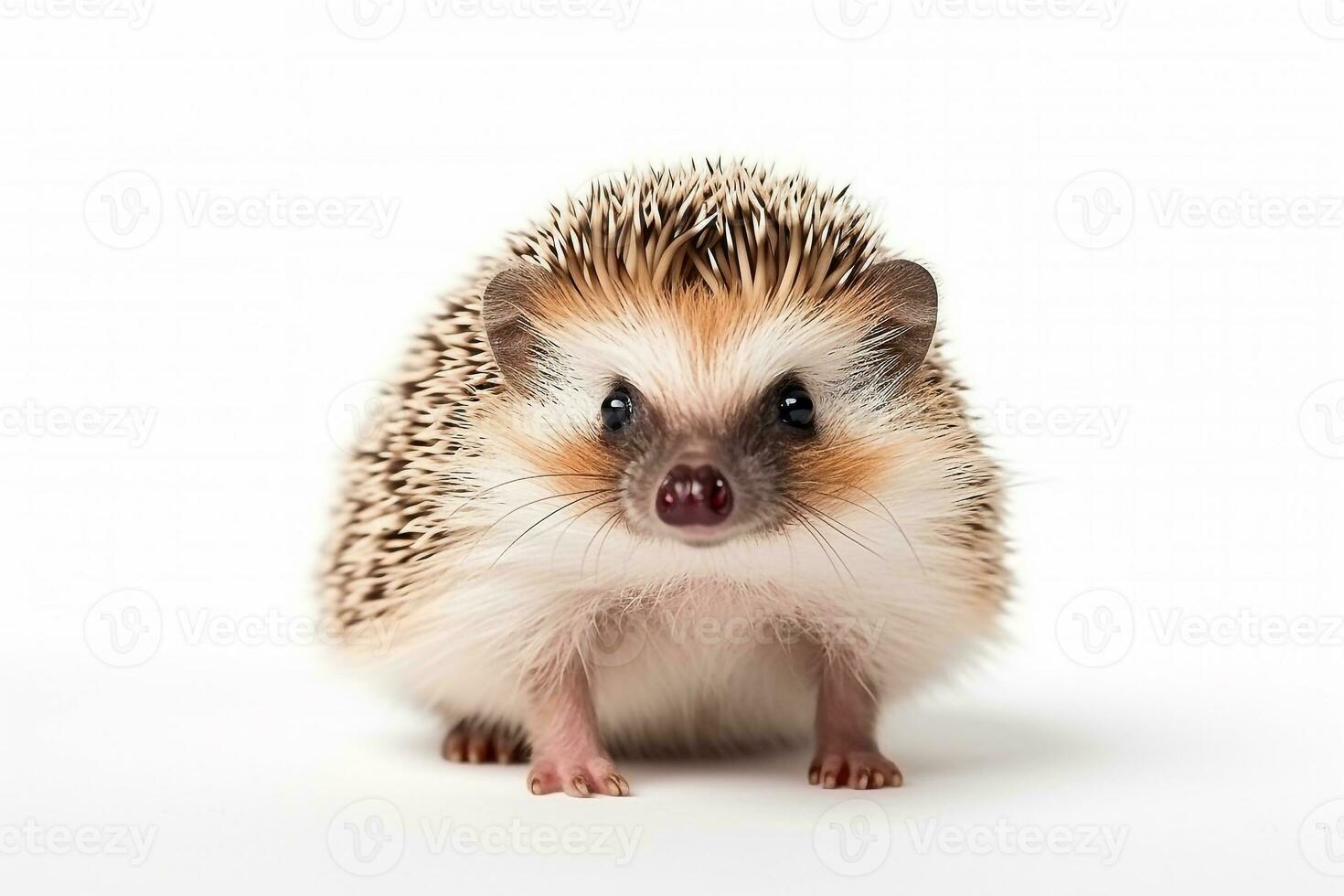 Hedgehog isolated on a white background.Generative Ai. photo