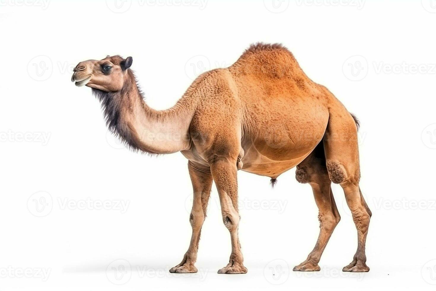 Camel isolate on white background .Generative Ai. photo