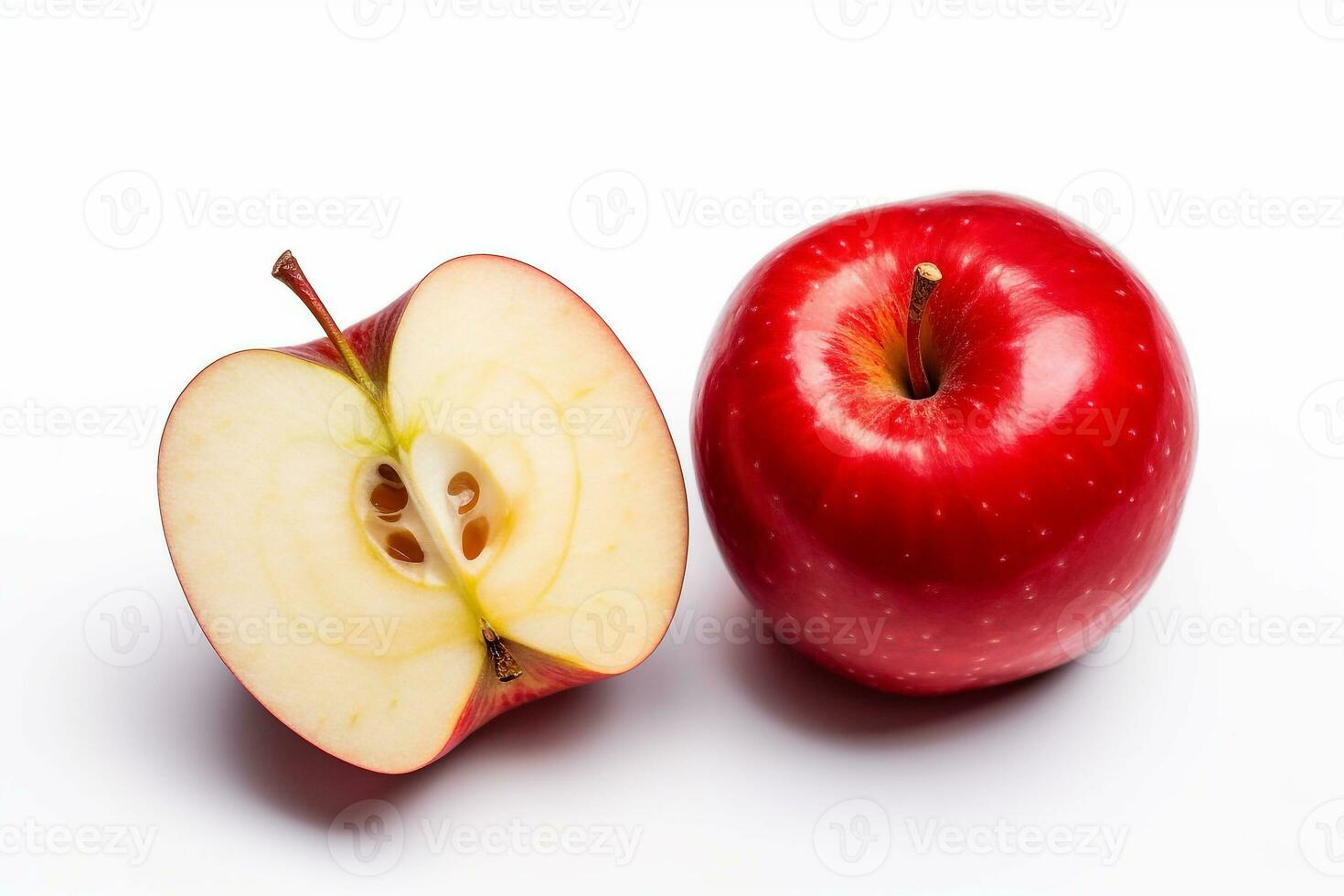 Fresh apples  isolated on white background.Generative Ai. photo