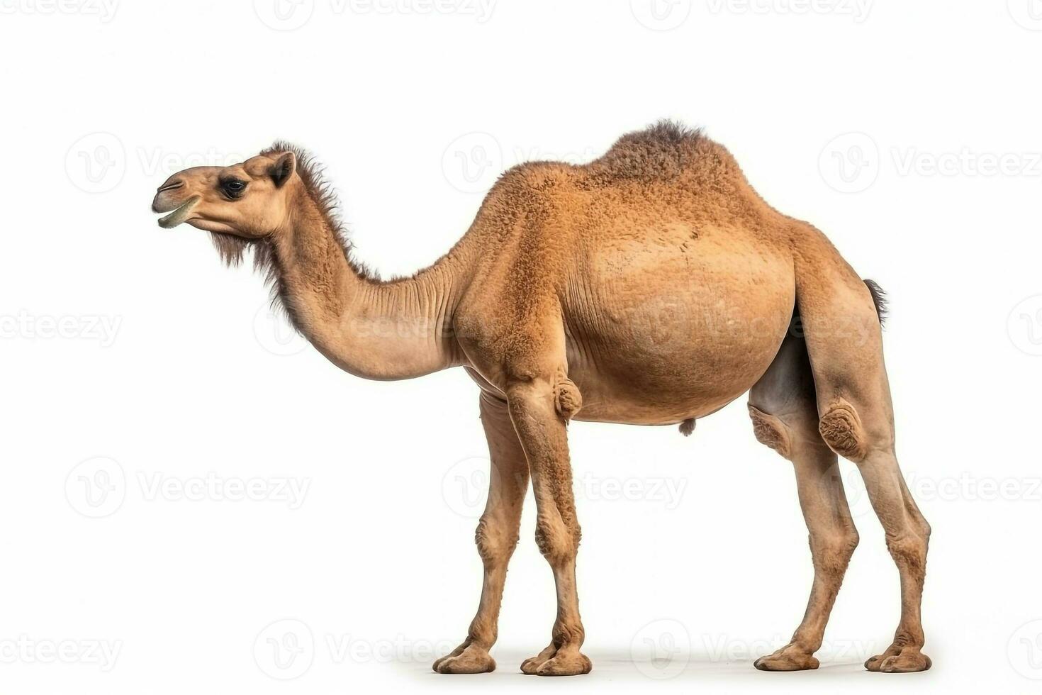 Camel isolate on white background .Generative Ai. photo