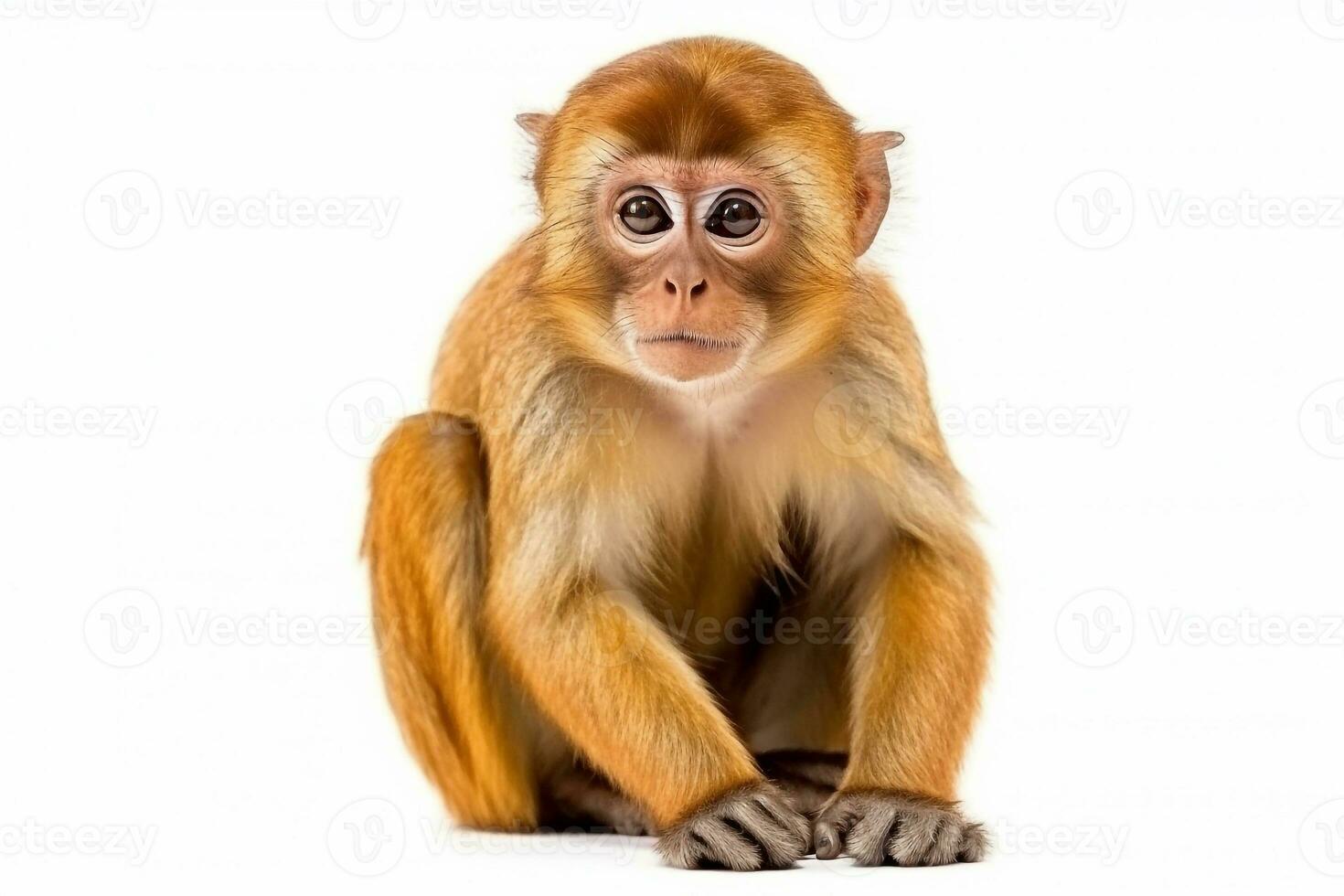 Monkey isolate on white background.Generative Ai. photo