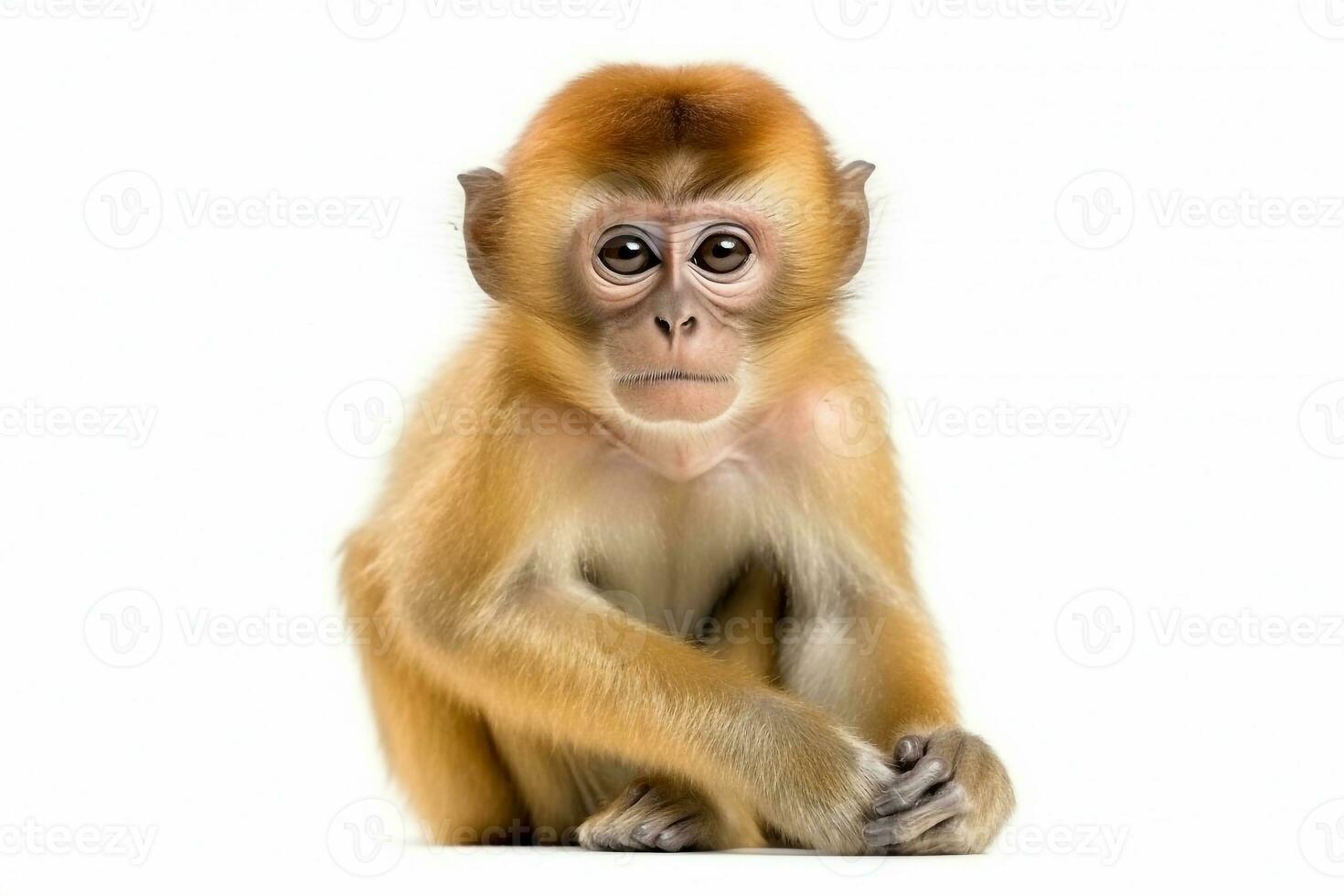 Monkey isolate on white background.Generative Ai. photo