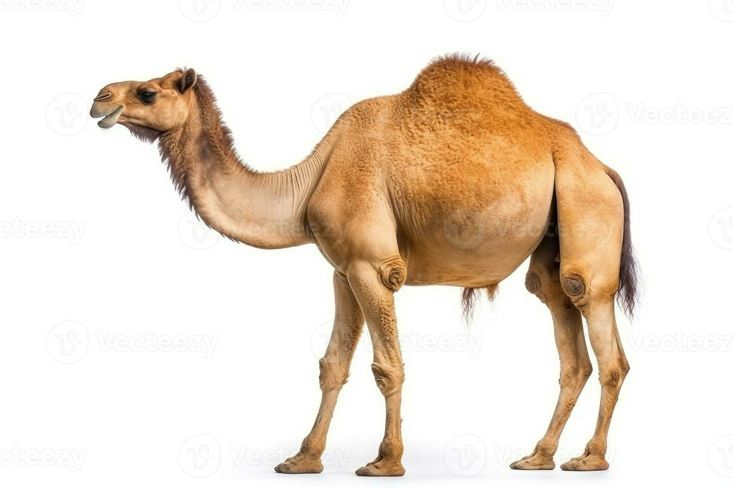 Camel isolate on white background .Generative Ai. photo