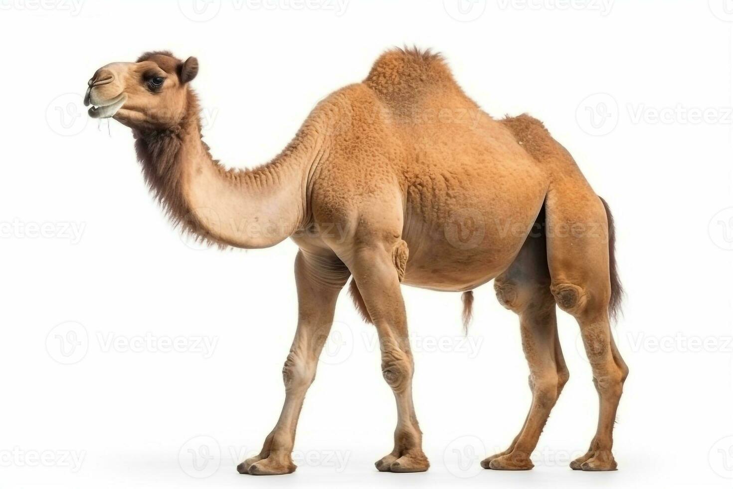 Camel isolate on white background .Generative Ai. photo