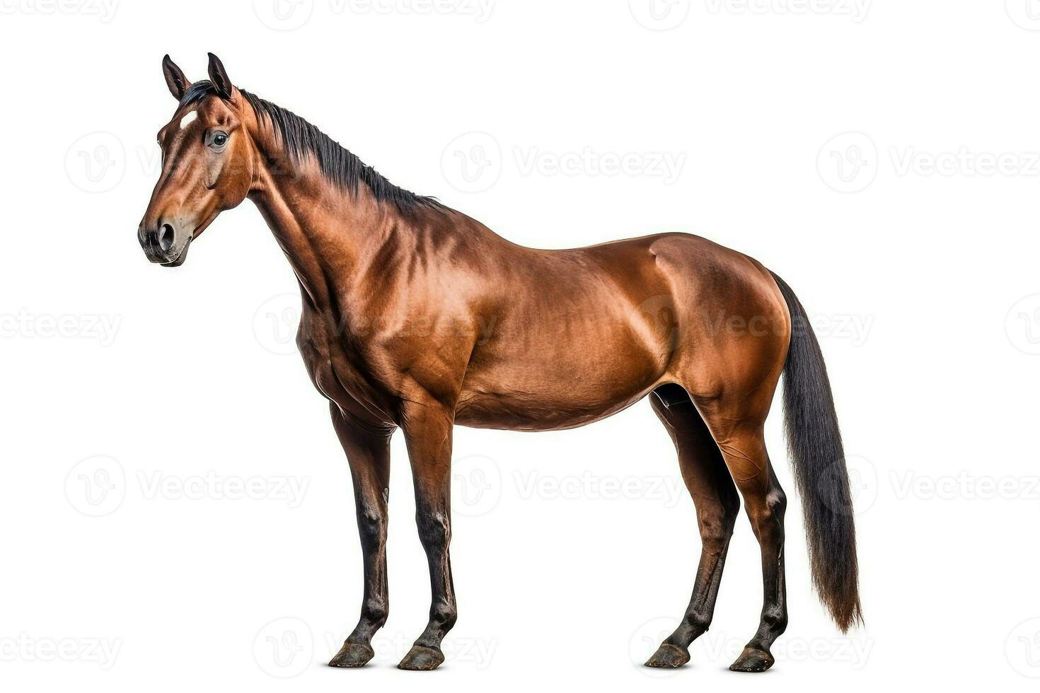 Horse  isolate on white background.Generative Ai. photo