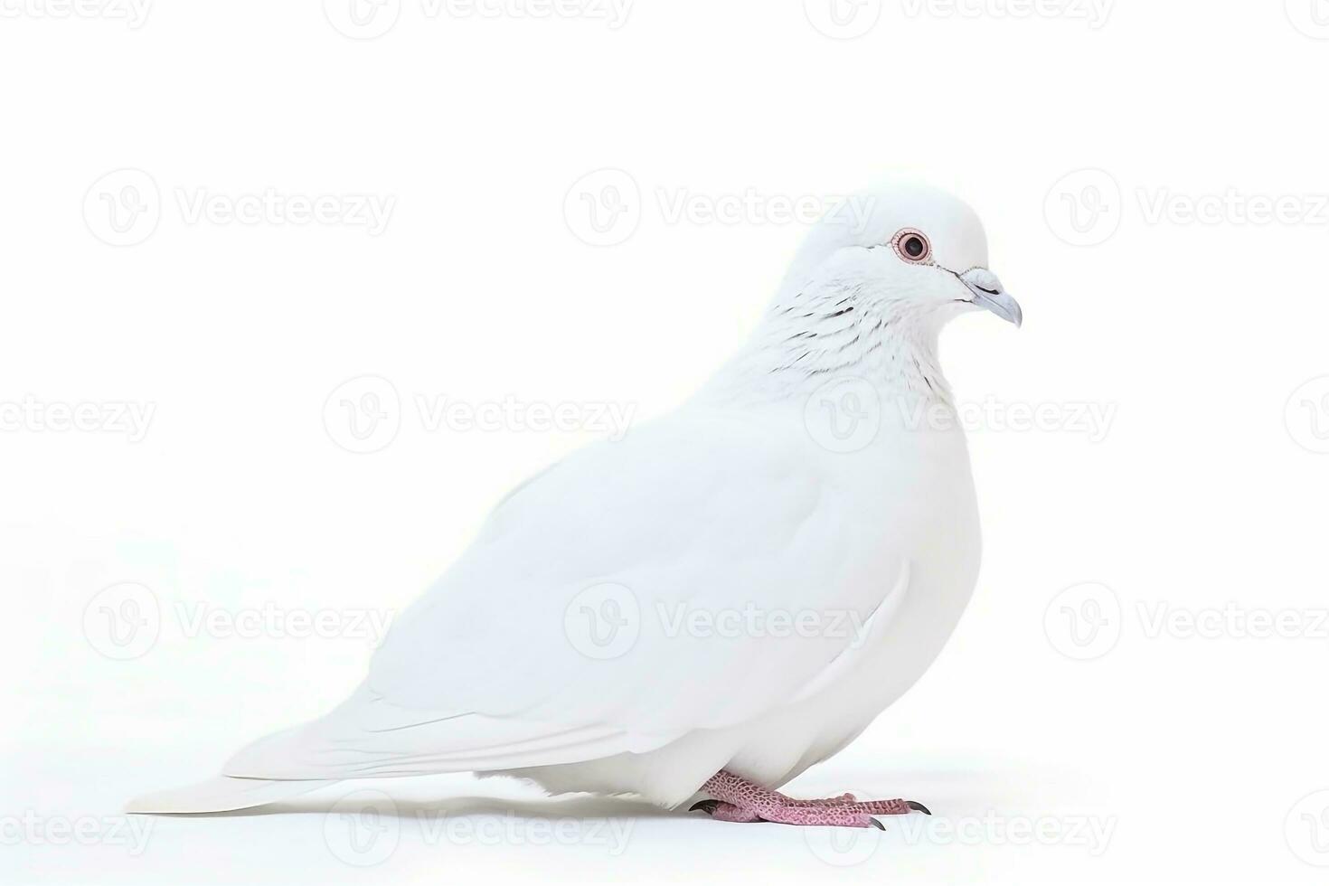 White pigeon isolate on white background.Generative Ai. photo