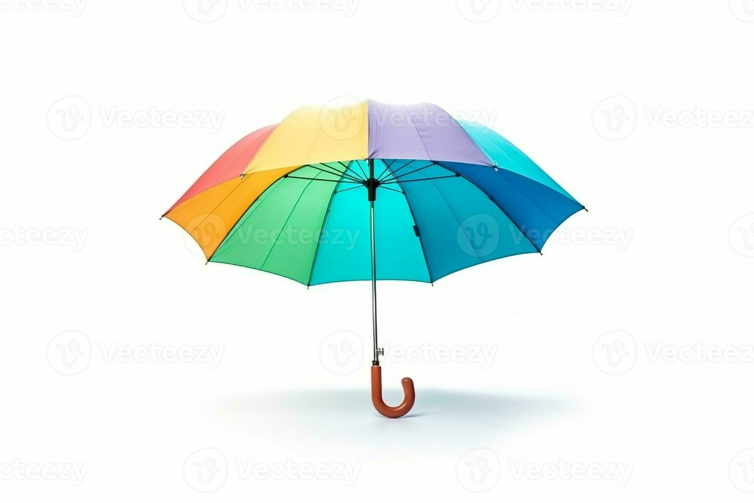 Colorful umbrella isolated on white background .Generative Ai. photo