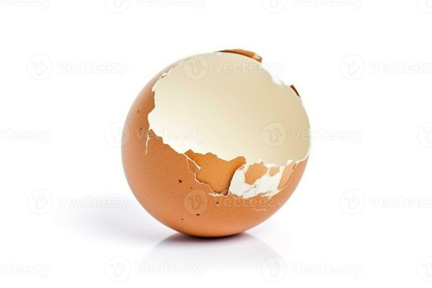 Eggshell isolated on white background .Generative Ai. photo