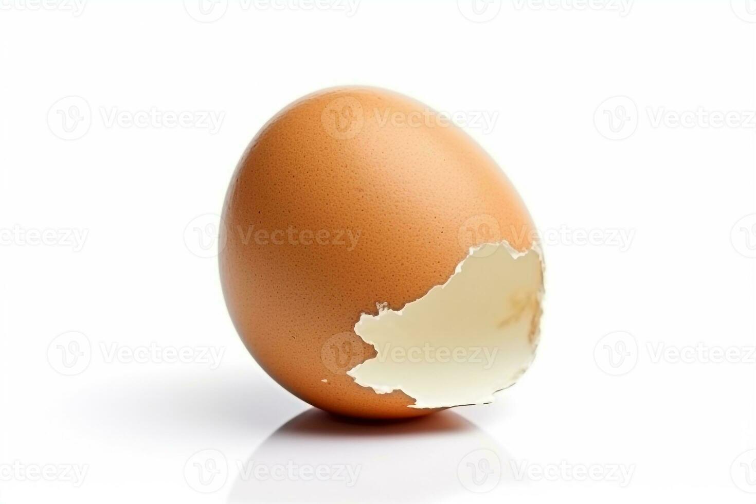 Eggshell isolated on white background .Generative Ai. photo