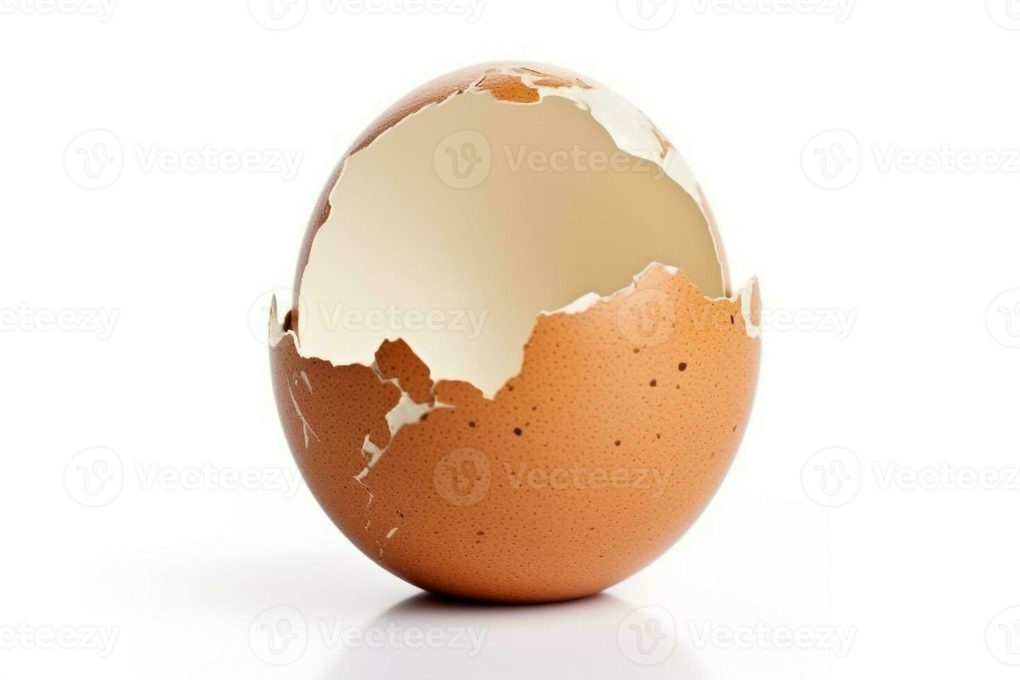 Eggshell isolated on white background .Generative Ai. photo