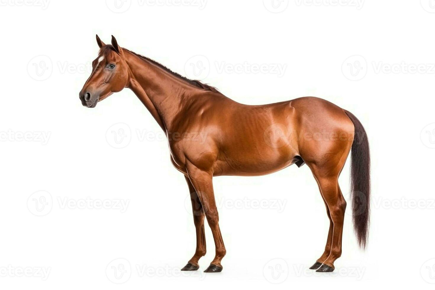 Horse  isolate on white background.Generative Ai. photo