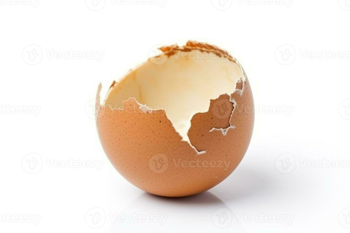 Eggshell isolated on white background .Generative Ai. photo