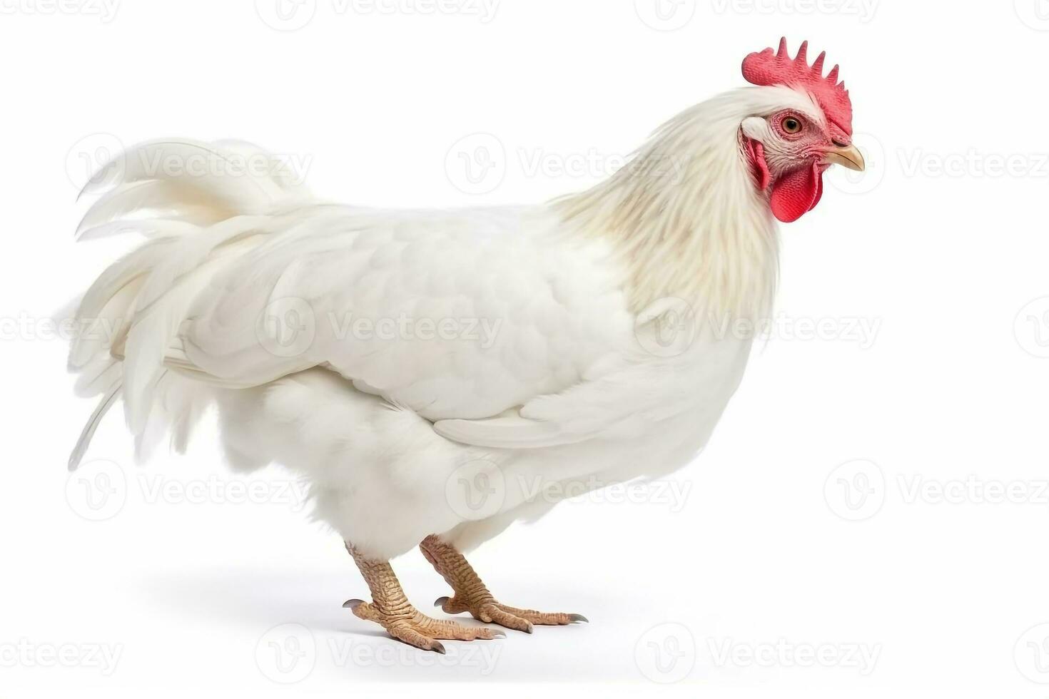 White chicken isolate on white background.Generative Ai. photo