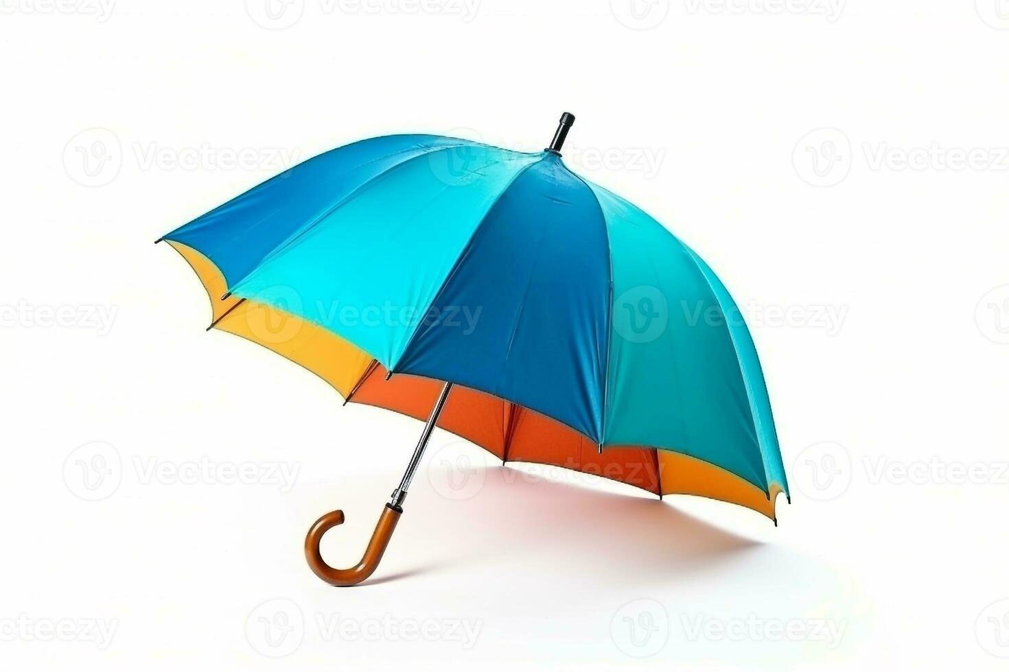 Colorful umbrella isolated on white background .Generative Ai. photo