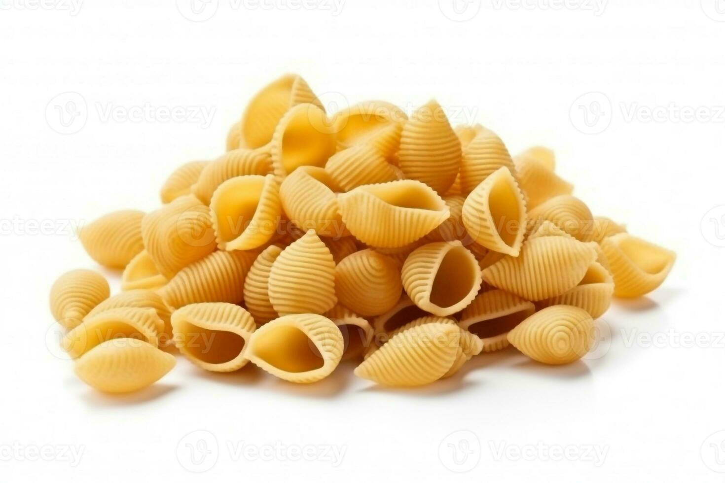 Macaroni pasta isolated on white background.Generative Ai. photo
