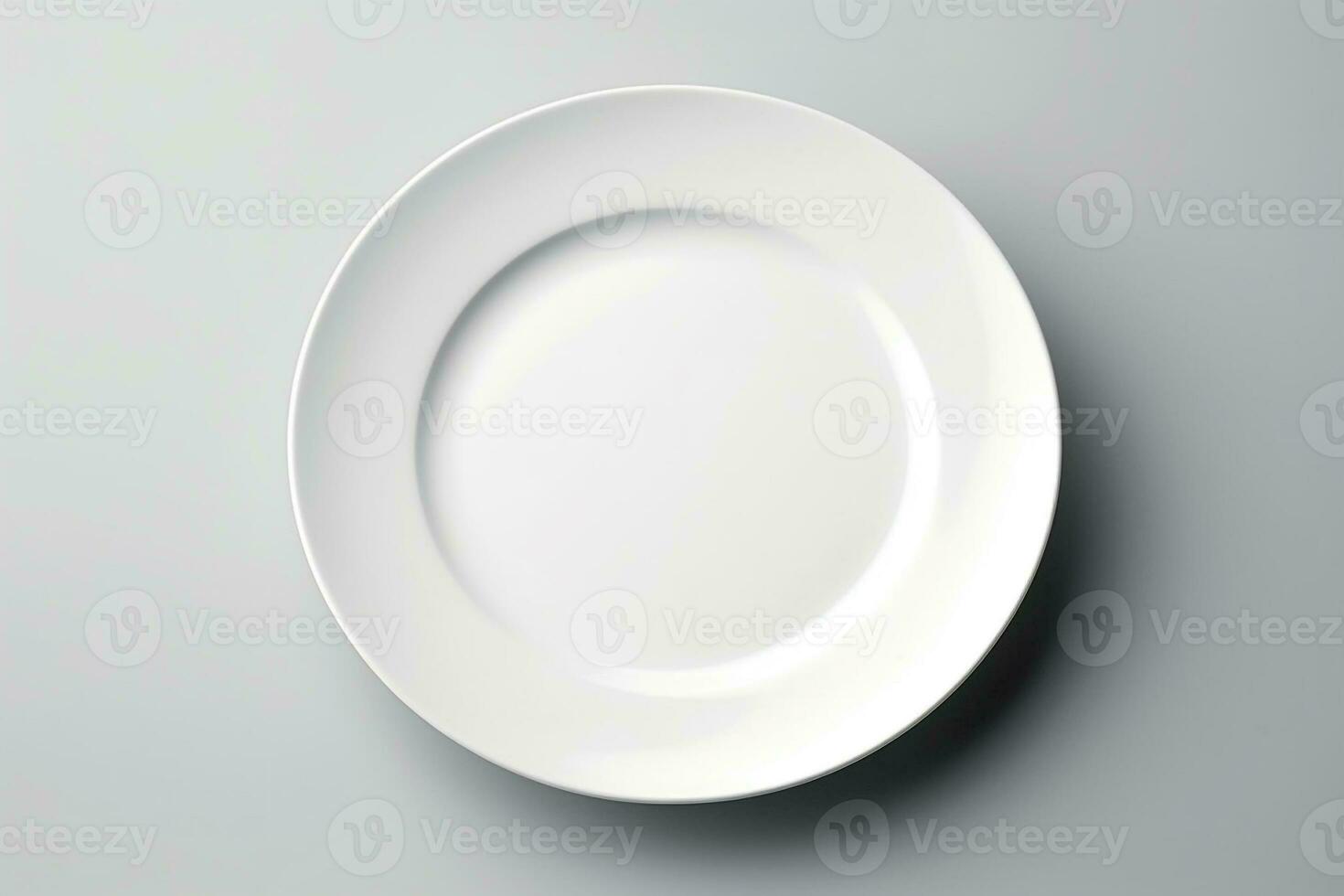 Empty plate isolated on white background.Generative Ai. photo