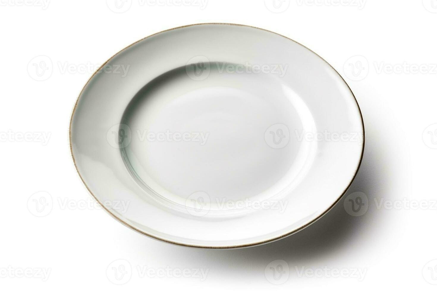 Empty plate isolated on white background.Generative Ai. photo