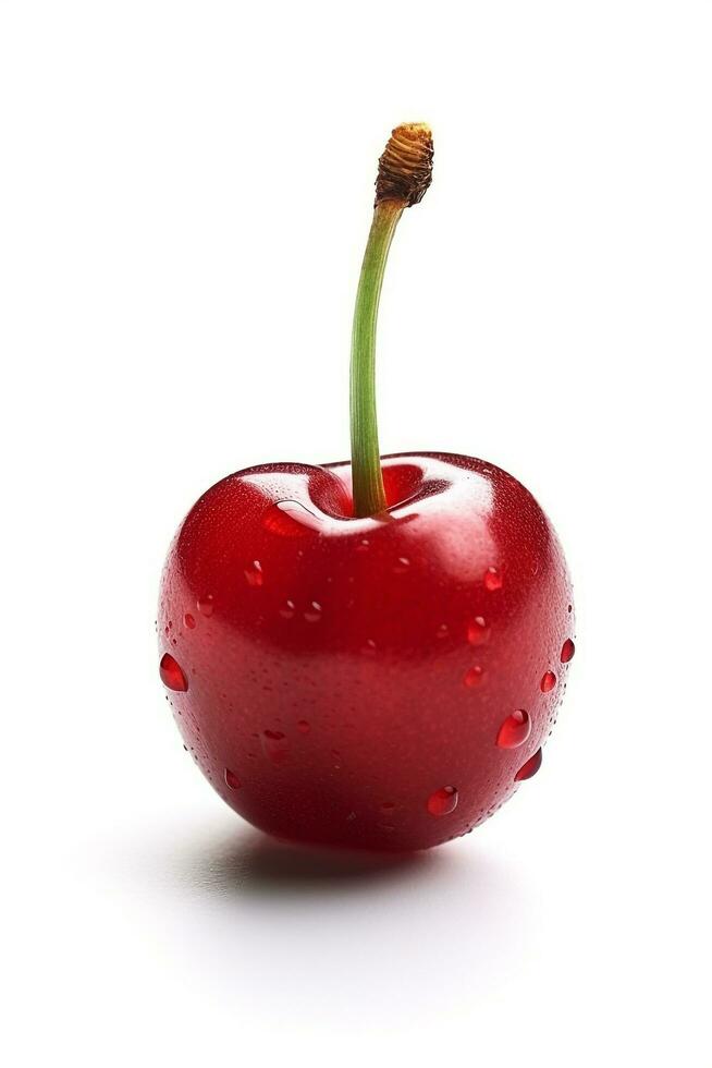 Cherry isolated on white background.Generative Ai. photo